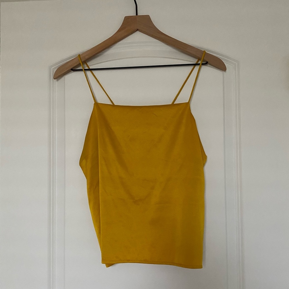 Zara Mustard Silk Top